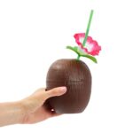 Mey İthalat® Hindistan Cevizi Hawaii Luau Aloha Pipetli İçecek Kabı Bardak 10x13 cm 1 Adet - Görsel 2