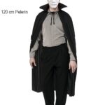 Mey İthalat® Siyah Renk Yakalı 120 cm Pelerin ve Beyaz Anonim Maske