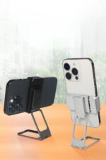 BUFFER®  360 derece Dönen Tüm Telefon Tipleri İle Uyumlu Metal Telefon Standı Braket - Görsel 6