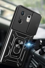 Mey İthalat®  İnfinix Zero 30 4G Kılıf Pars Lens Yüzüklü Silikon - Siyah - Görsel 2