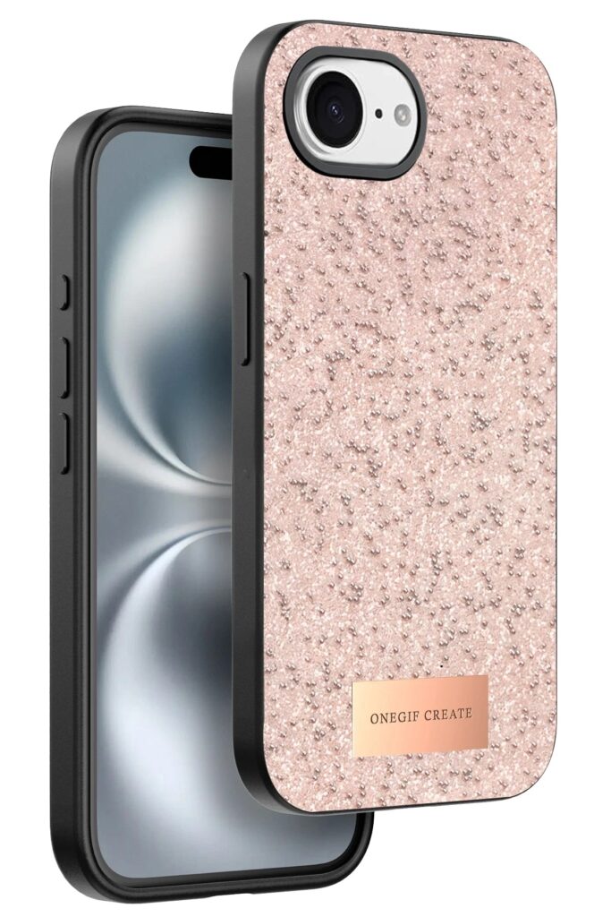 Mey İthalat®   iPhone 16E Bright Simli Kapak - Pembe