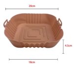 BUFFER® Renkli Isıya Dayanıklı Yıkanılabilir Silikon Fırın  Airfryer Kare Model Pişirme Matı 20 cm - Görsel 7