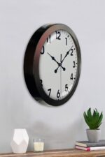 36 cm Siyah Metal Standart Duvar Saati - Görsel 4