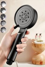 BUFFER® 5 Fonksiyonlu Yüksek Basınçlı Ayarlanabilir Siyah Duş Başlığı - Görsel 6