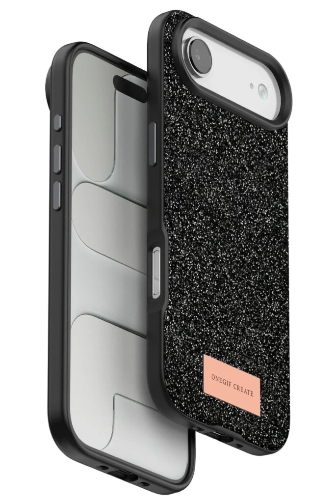 Mey İthalat®   iPhone 17 Air Bright Simli Kapak - Siyah