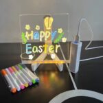 BUFFER® LED Işıklı Kendiliğinden Renkli Fosforlu Kalemli Kare Yazı Panosu 20x20 cm - Görsel 2