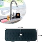 BUFFER® Lavabo İçin Silikon Esnek Mat Musluk Sapı Damlama Tutucu Raf Mutfak Tezgahı Sıçrama Koruma - Görsel 4