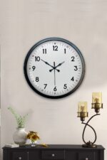 40 cm Siyah Metal Standart Duvar Saati - Görsel 2