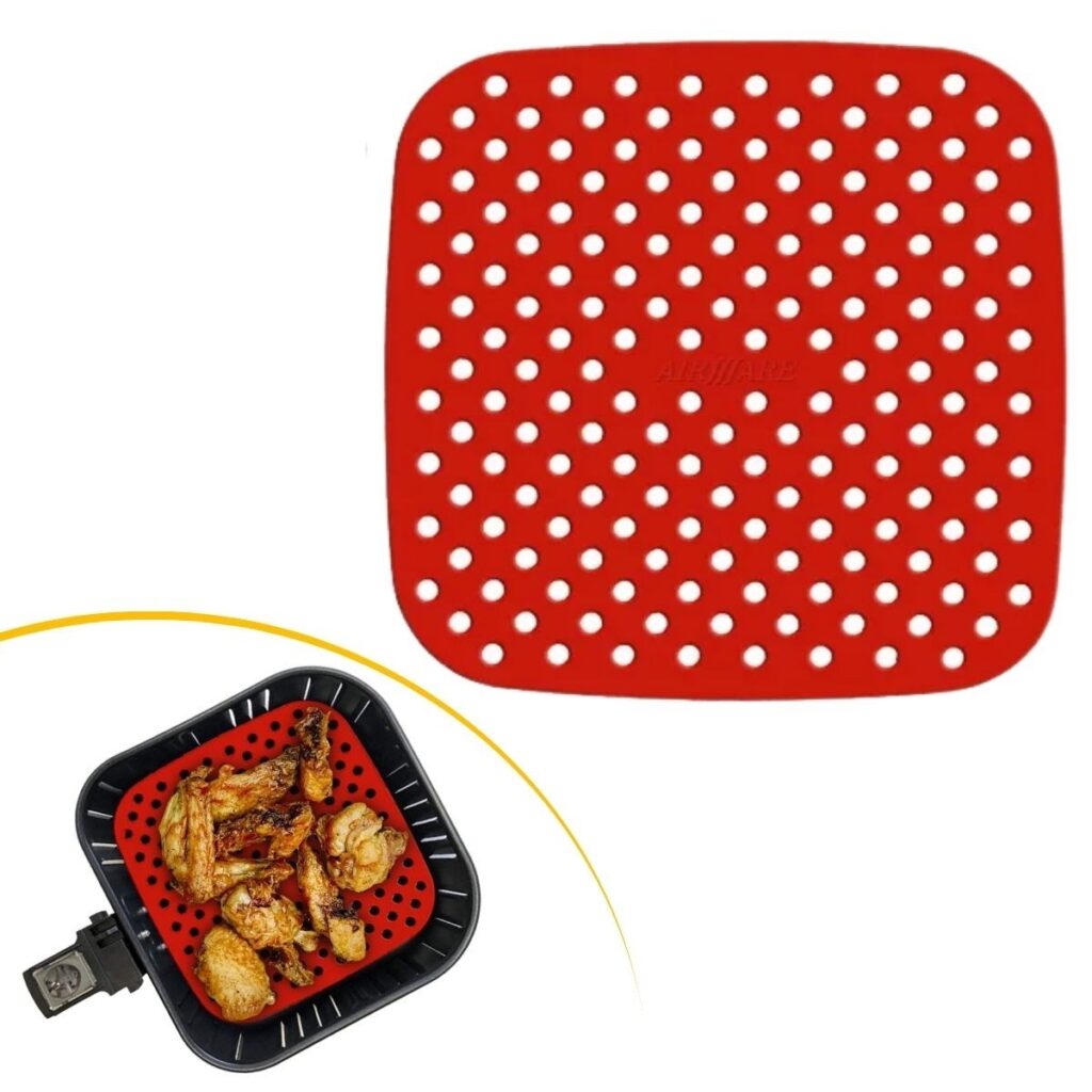 BUFFER® Renkli Isıya Dayanıklı Yıkanılabilir Silikon Fırın Ve Airfryer Kare Pişirme Matı 21