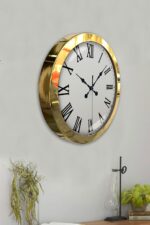 36 cm Gold Metal Roma Rakamlı Duvar Saati - Görsel 4