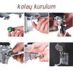 BUFFER® 2 in 1 Spiral Hortumlu Ayarlanabilir Hareketli Banyo Mutfak Lavabo Musluk Duş Başlığı - Görsel 2