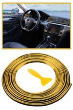 BUFFER® Gold Araba Oto Trim Dekorasyon Şeridi Kauçuk Elastik Kolay Kurulum 5 metre Şerit Bant - Görsel 7