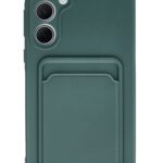 Mey İthalat®  Samsung Galaxy A35 5G Kılıf Kelvin Kartvizitli Silikon - Koyu Yeşil