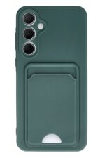 Mey İthalat®  Samsung Galaxy A35 5G Kılıf Kelvin Kartvizitli Silikon - Koyu Yeşil