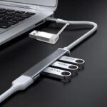 BUFFER® 4 Port'lu Bağlantı İstasyonu Ultra İnce USB Bölücü TYPE-C tipi Çoklu Arayüz Adaptörü Multi Usb Çoklayıcı - Görsel 4
