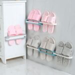 BUFFER® Plastik Banyo Terlik Ve Havlu Tutucu Portatif Pratik  Kapı Arkası Duvara Yapıştırmalı  Ayakk - Görsel 6