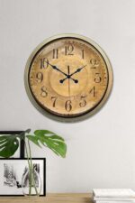 Bronz Nostalji 40 Cm Metal Eskitme Duvar Saati - Görsel 4