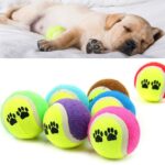 BUFFER®  3lü Renkli Desenli Tenis Topu Kedi Köpek Oyuncağı - Görsel 5