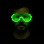 Mey İthalat® Yeşil LED Işıklı Parti Gözlüğü – Neon Glow Şerit Gözlük 3 Modlu - Görsel 2