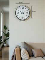 36 Cm Krem Modern Dekoratif Duvar Saati - Görsel 5