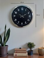 Klasik 40 Cm Krom Şık Metal Duvar Saati - Görsel 5