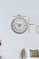 Retro Modern Roma Rakamlı 40 Cm Metal Duvar Saati - Görsel 5