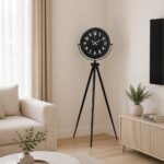 Siyah Asil Standart Stil Tripod Ayaklı Saat