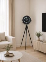 Siyah Asil Standart Stil Tripod Ayaklı Saat