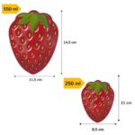 BUFFER® 2'li İç İçe Geçebilen Çilek Model Saklama ve Beslenme Kabı Seti (550 ml + 250 ml) - Görsel 4