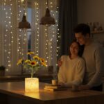 Işıklı Yapay Çiçek – Sarı Saksılı LED Dekoratif Bitki