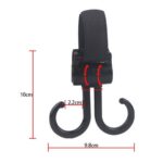 BUFFER® 2li Bebek Arabasına Uyumlu Cırtlı  Eşya Taşıma Aparatı 360 Derece Dönebilen Plastik Kanca - Görsel 4