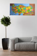 BUFFER® Renkli Türkiye Haritası Manyetik Yapıştırıcı Gerektirmeyen Duvar Stickerı 118 CM * 56 CM - Görsel 6