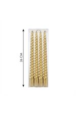 4'lü Lüks Burgu Şamdan Mumu 26 cm - Damlatmaz Spiral Dekoratif Mum Seti - Görsel 4