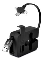 BUFFER® Cep Tipi Telefon Tutuculu Makaralı Uzayıp Kısalabilen 3'ü 1 Arada USB Şarj Kablosu - Görsel 6