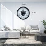 Roma Signature 60 Cm Çarklı Siyah Duvar Saati - Görsel 4