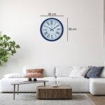 Lacivert 36 Cm Dekoratif Duvar Saati - Görsel 4