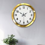 36 cm Gold Metal Standart Duvar Saati