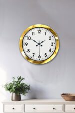 36 cm Gold Metal Standart Duvar Saati