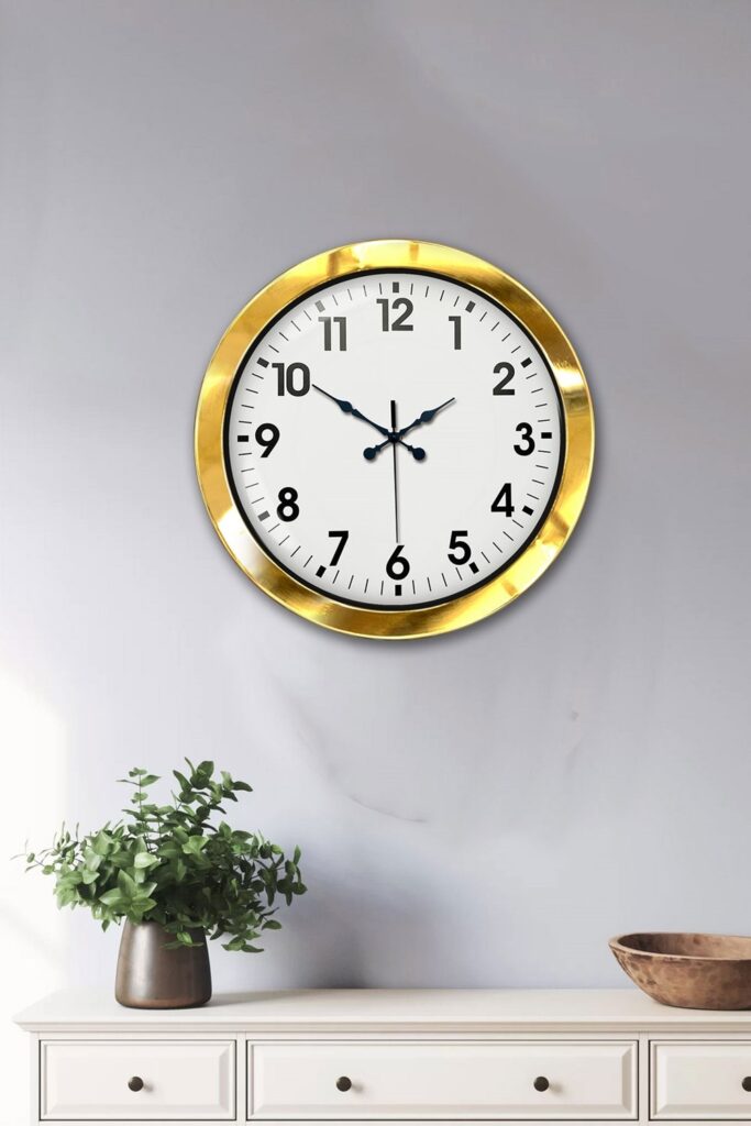 36 cm Gold Metal Standart Duvar Saati