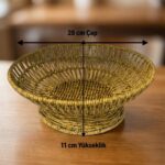 BUFFER® 28 cm Plastik Rattan Servis Çanağı – Doğal Hasır Görünümlü Dekoratif Meyve, Ekmek ve Sunum Kasesi - Görsel 5