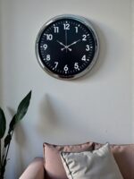 Modern 40 Cm Metal Krom Standart Duvar Saati