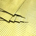 BUFFER® Kare Gold Cam Mozaik Fayans Çıkartmaları El İşi Kare Cam Fayans Kendinden Yapışkanlı Aynalı Dekor Panel 30x30 Cm - Görsel 4