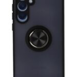 Mey İthalat®  Samsung Galaxy A15 4G Kılıf Montreal Yüzüklü Silikon Kapak - Siyah