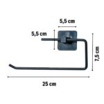 BUFFER® Kendiliğinden Yapışkanlı Siyah Paslanmaz Metal Rulo Havluluk Aparat - Görsel 3