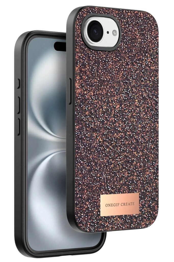 Mey İthalat®   iPhone 16E Bright Simli Kapak - Derin Mor