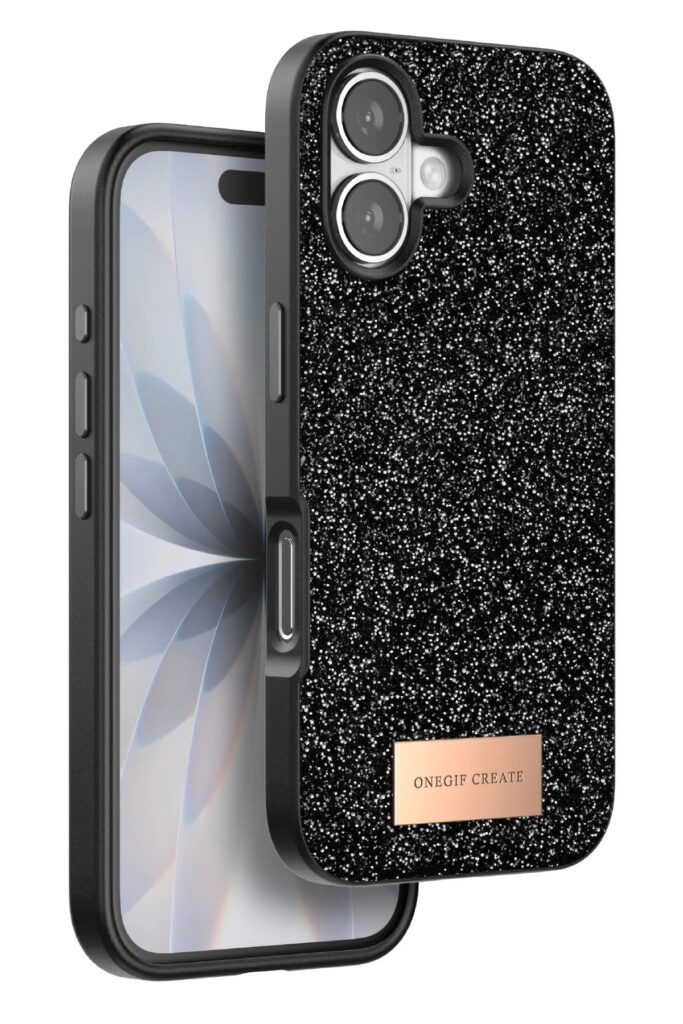 Mey İthalat®   iPhone 17 Bright Simli Kapak - Siyah