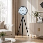 Krom Sade & Şık Tripod Ayaklı Saat