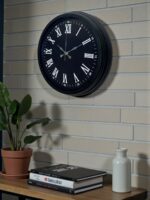 Luxury Black 40 Cm Metal Duvar Saati - Görsel 2