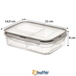 BUFFER® 3 Bölmeli Kilitli Kapaklı 1 Litre Erzak Saklama Kabı LC-510 - Görsel 4