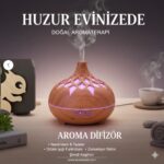 Aroma Difüzör Gece Işığı 7 Led DESENLİ Nemlendirici Kumandalı Buhar Makinesi 550 ml